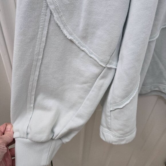 Sweaty Betty Revive Sweatshirt Womens 14 Aqua Blue Peplum Oversized Loungewear - Picture 3 of 15